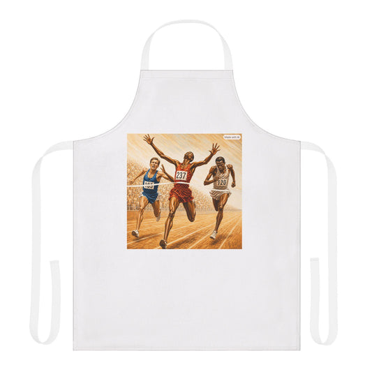 Track Race Finish Line Apron | Runner Illustration, Sports Theme