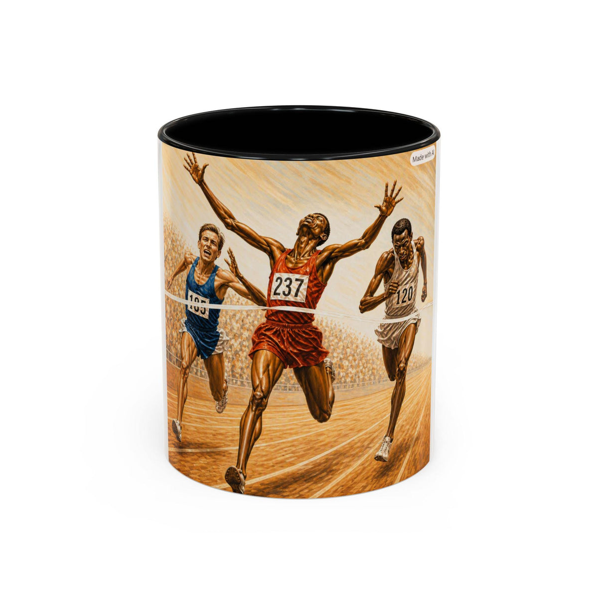 Track Race Finish Line Runner Mug | Coffee Cup, Athletic Marathon Design
