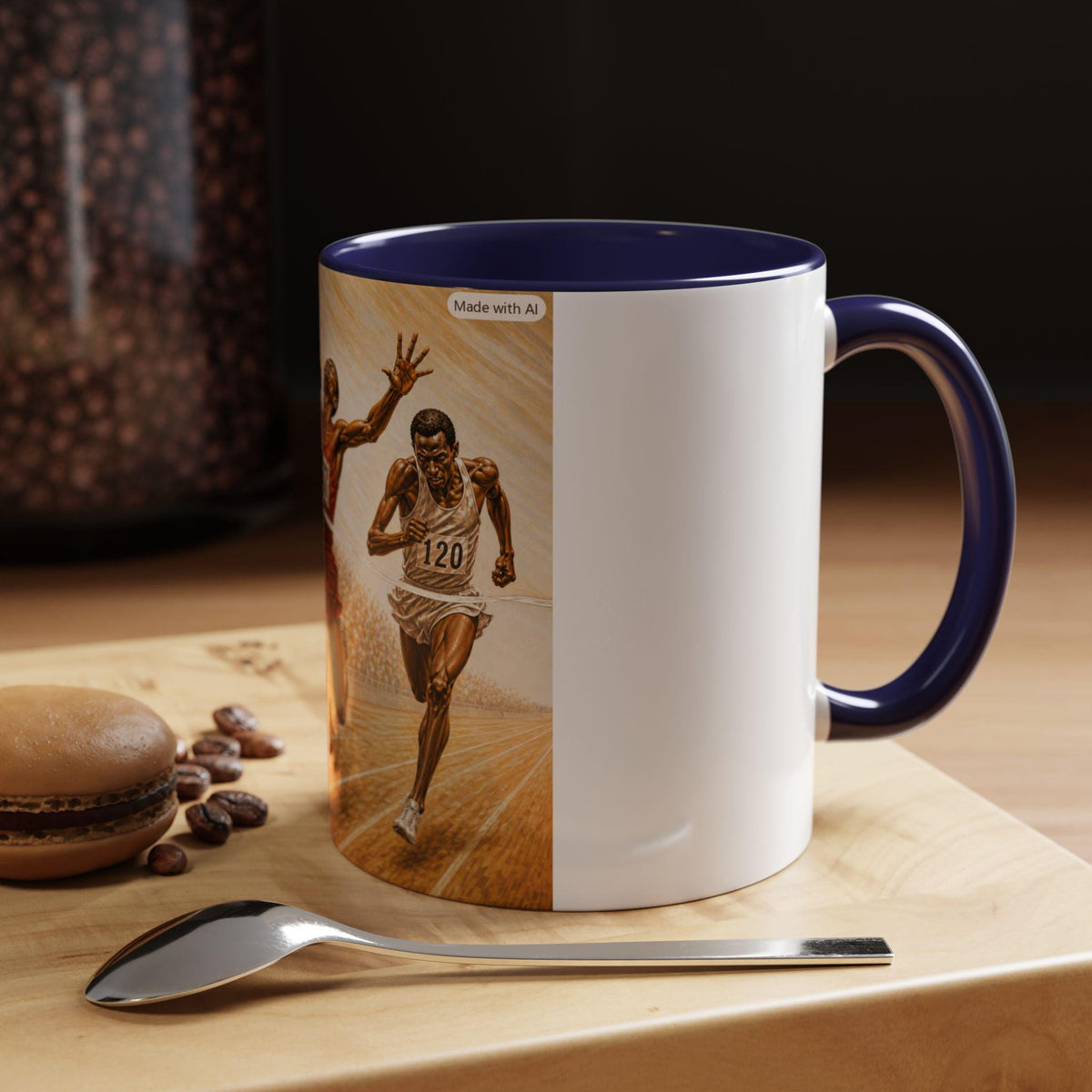 Track Race Finish Line Runner Mug | Coffee Cup, Athletic Marathon Design