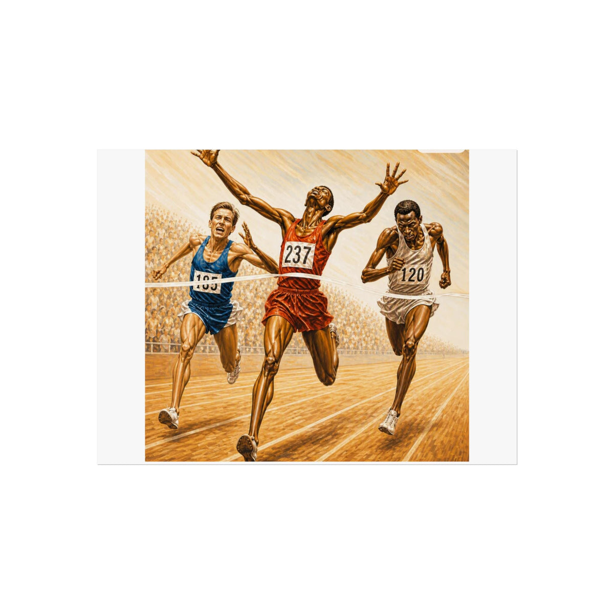 Victory Sprint Running Race Poster | Fine Art Track Athletes Print