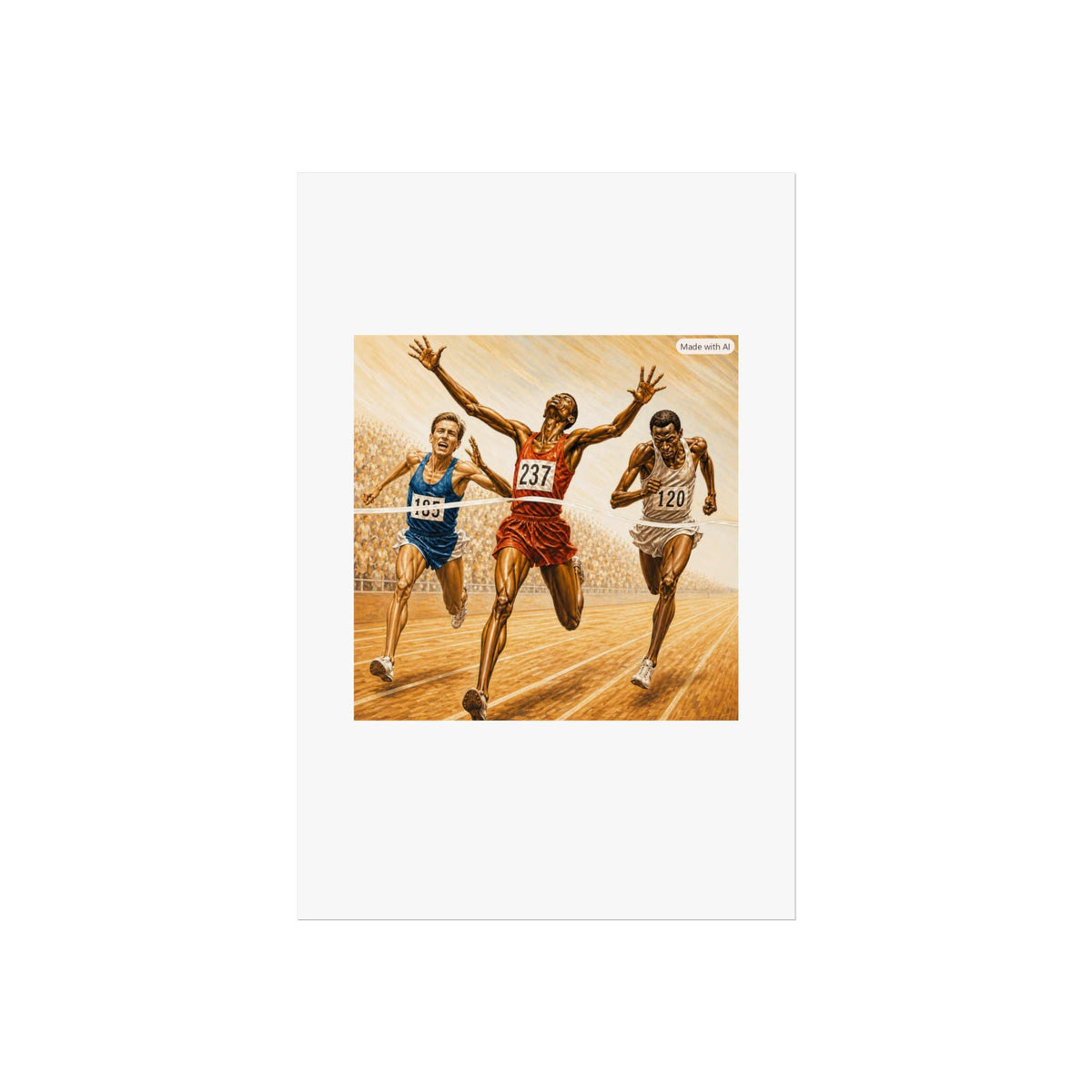 Victory Sprint Running Race Poster | Fine Art Track Athletes Print