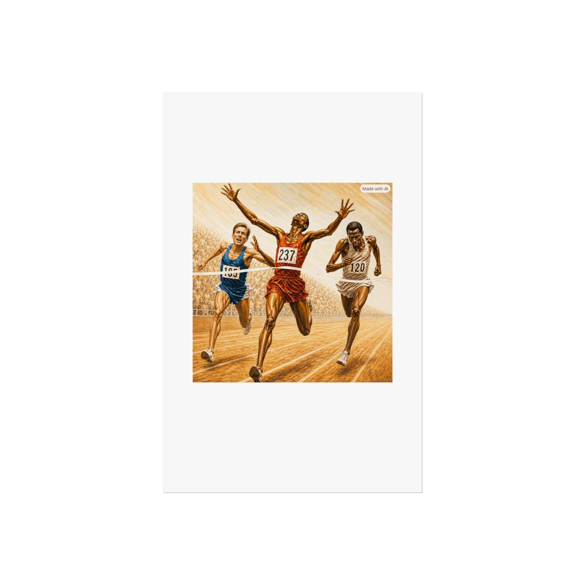Victory Sprint Running Race Poster | Fine Art Track Athletes Print