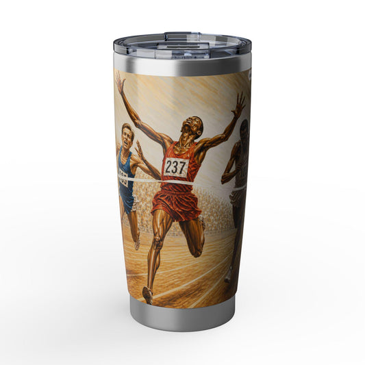 Vintage Track Runner Finish Line Tumbler | Marathon Racing Stainless Steel