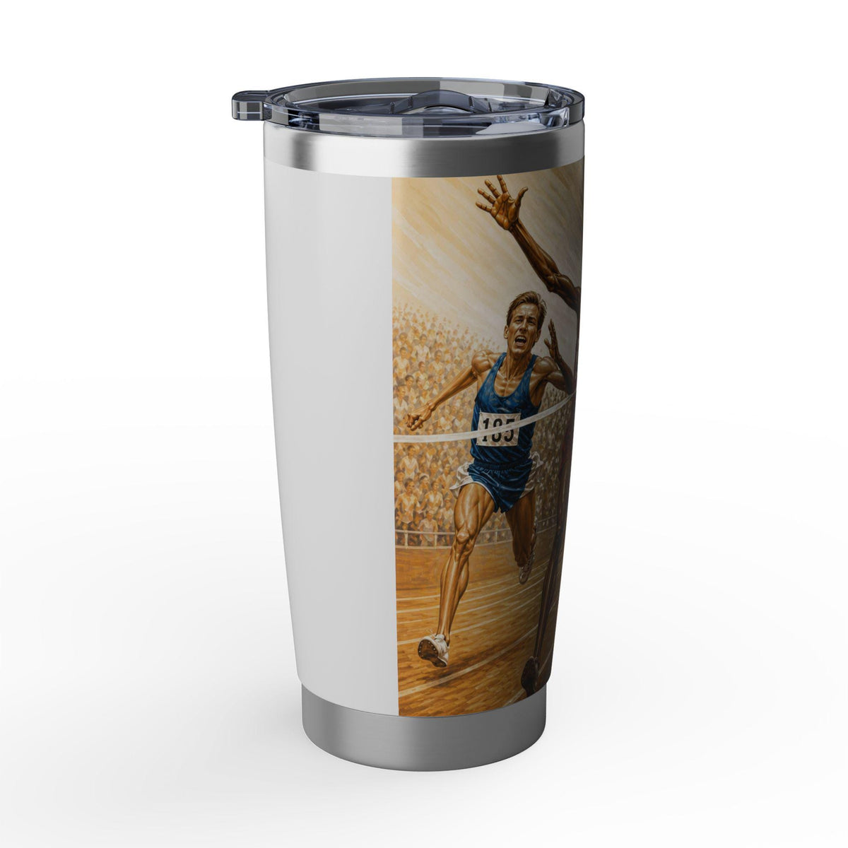 Vintage Track Runner Finish Line Tumbler | Marathon Racing Stainless Steel