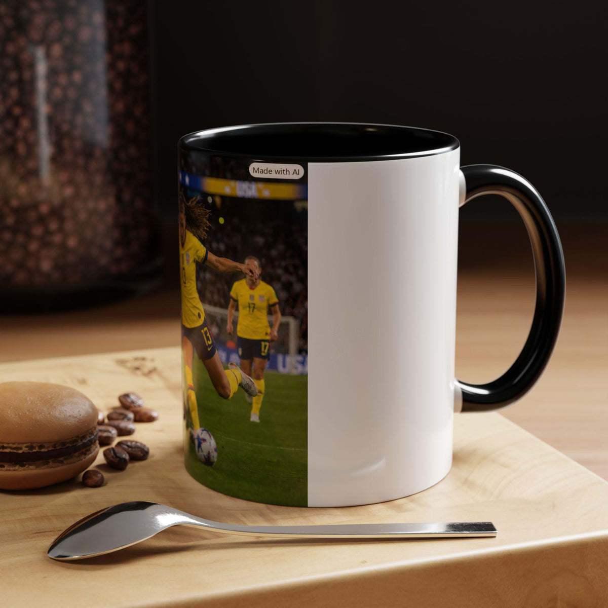Female Soccer Players Action Shot Mug | Accent Coffee Mug