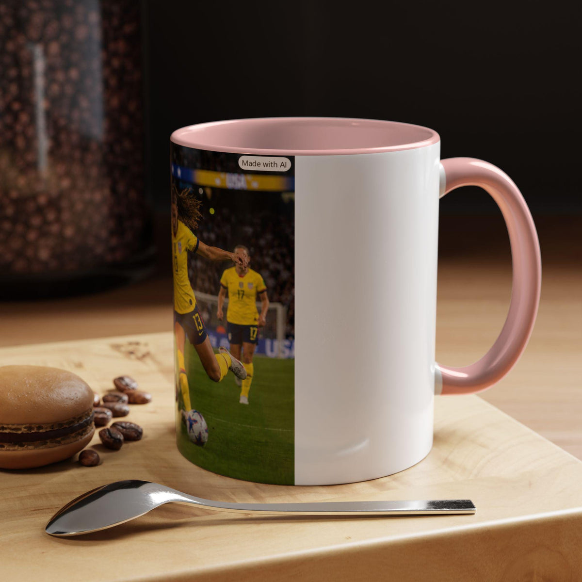 Female Soccer Players Action Shot Mug | Accent Coffee Mug