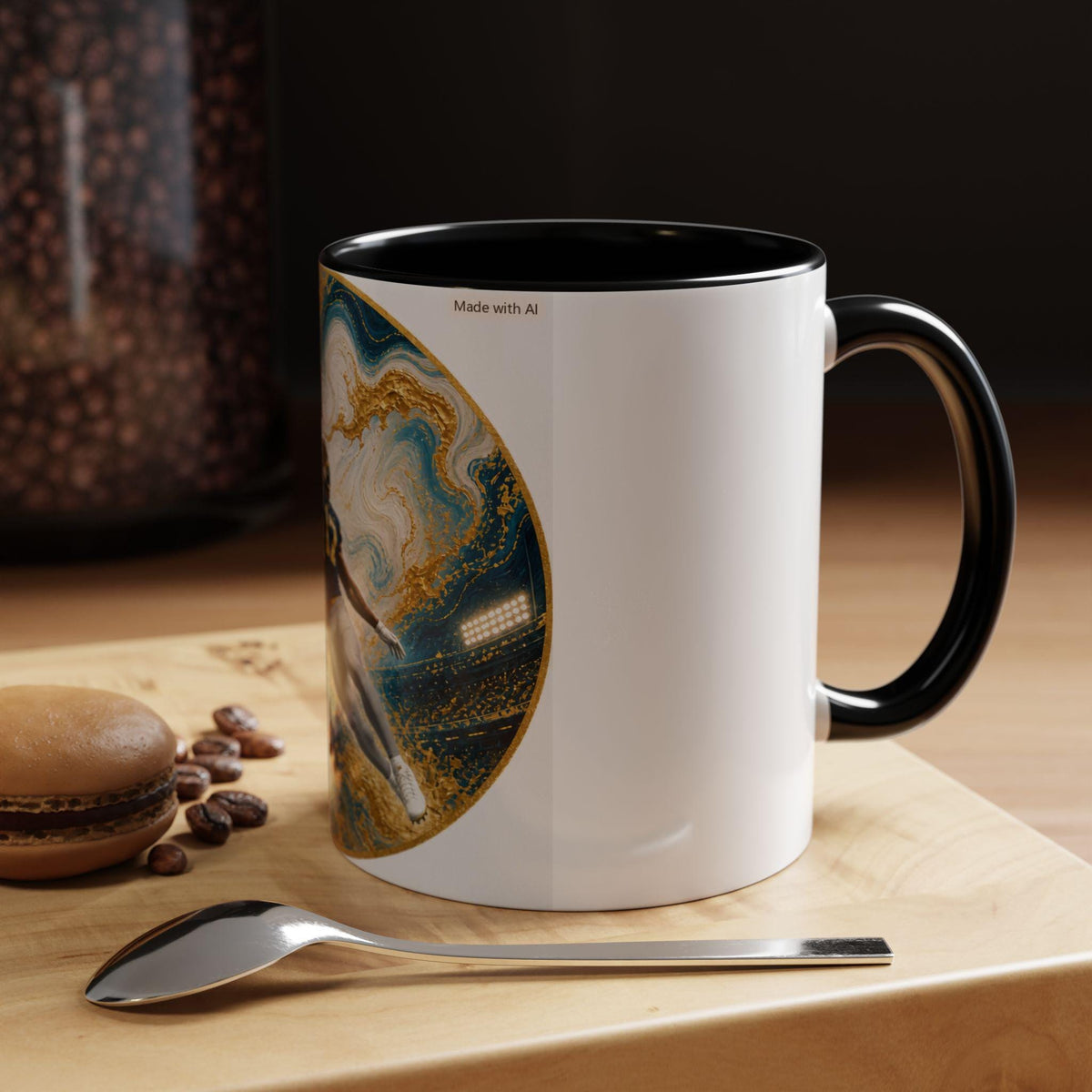 Football Catch Player Illustration Coffee Mug | Accent Mug 11oz 15oz