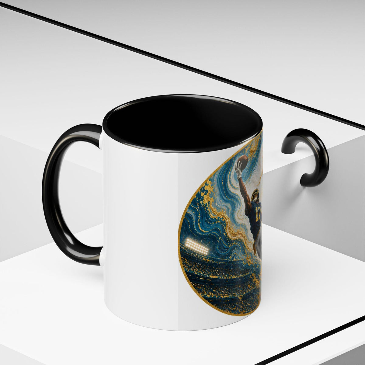 Football Catch Player Illustration Coffee Mug | Accent Mug 11oz 15oz