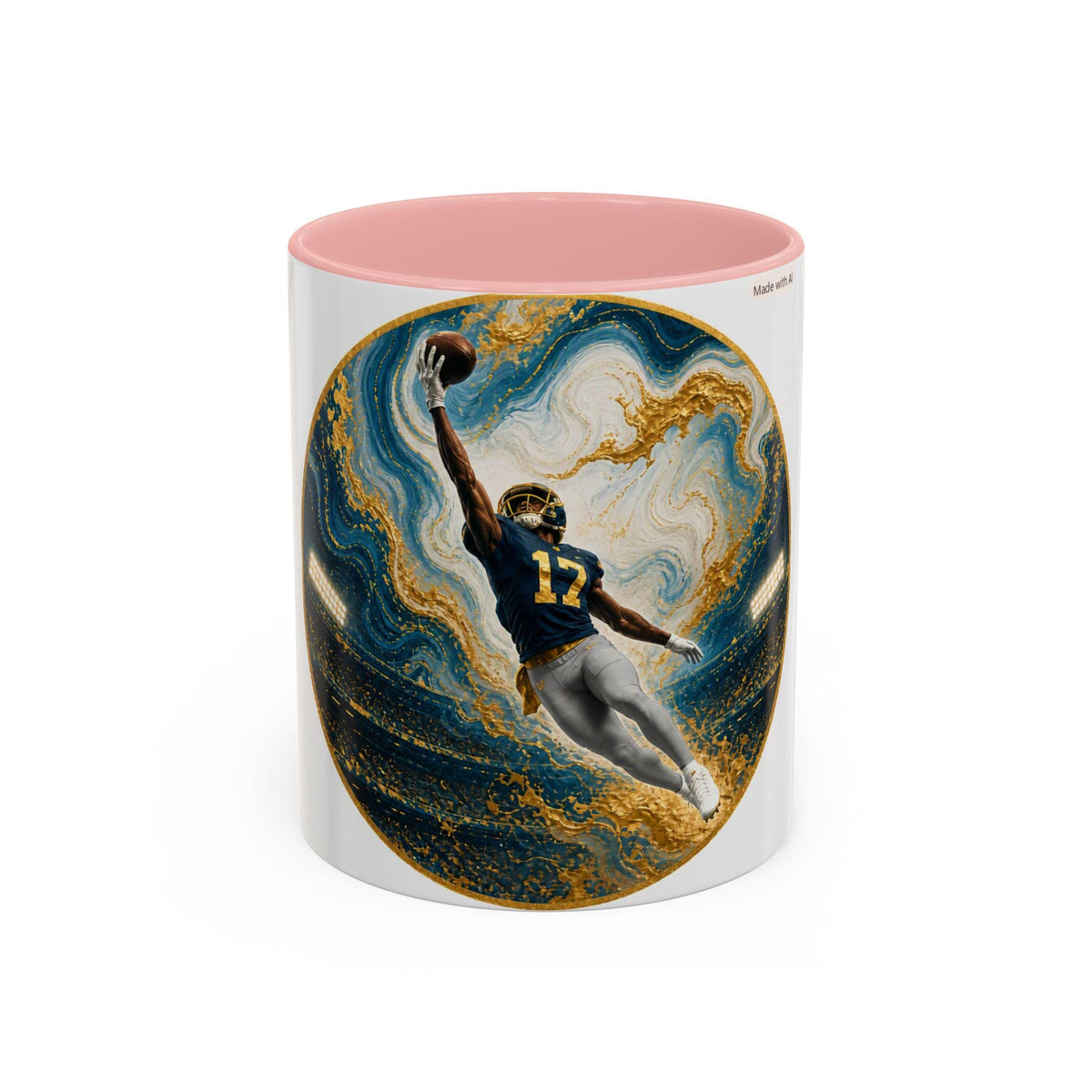 Football Catch Player Illustration Coffee Mug | Accent Mug 11oz 15oz