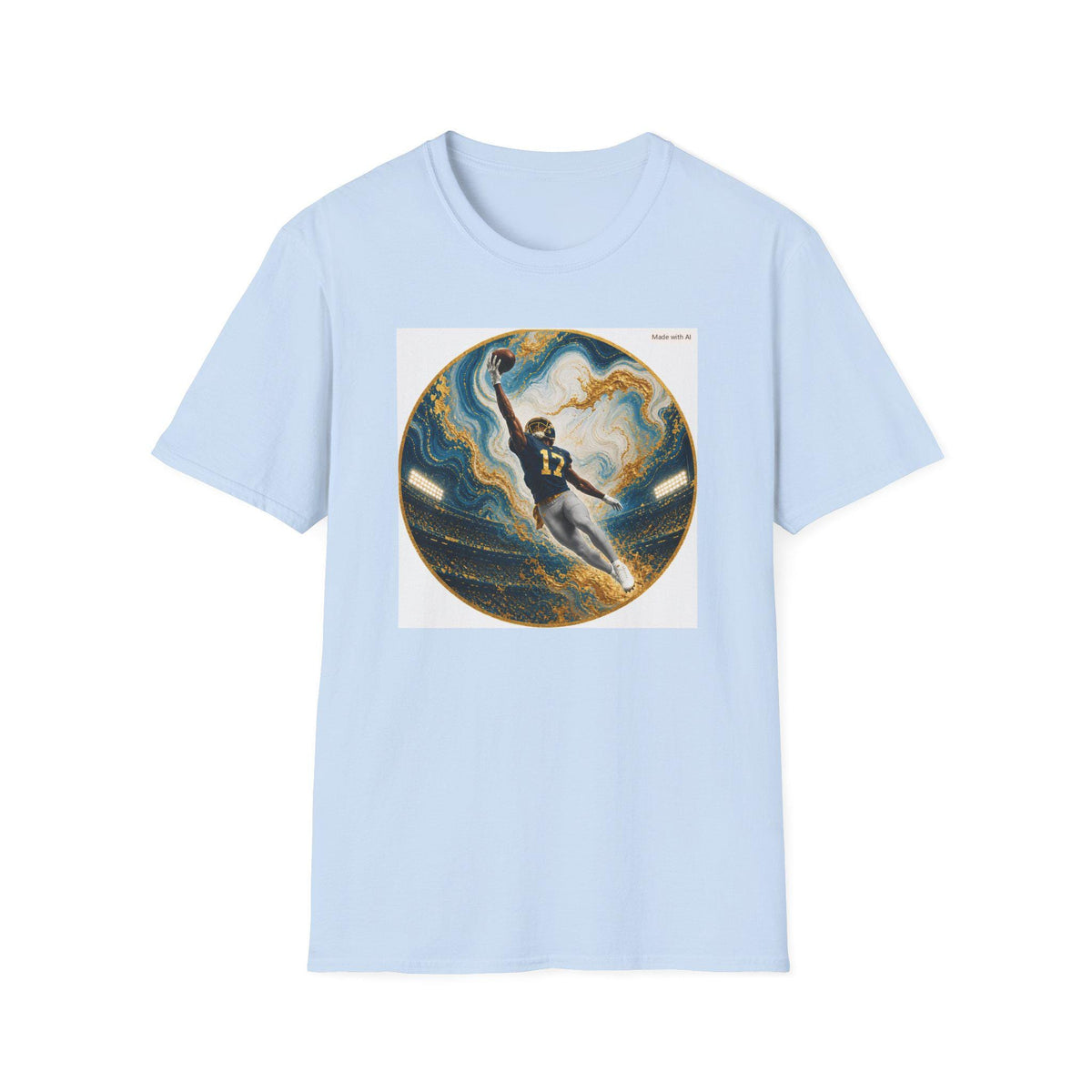 Football Player Artwork T-Shirt | Sky Dome Action, Number 17