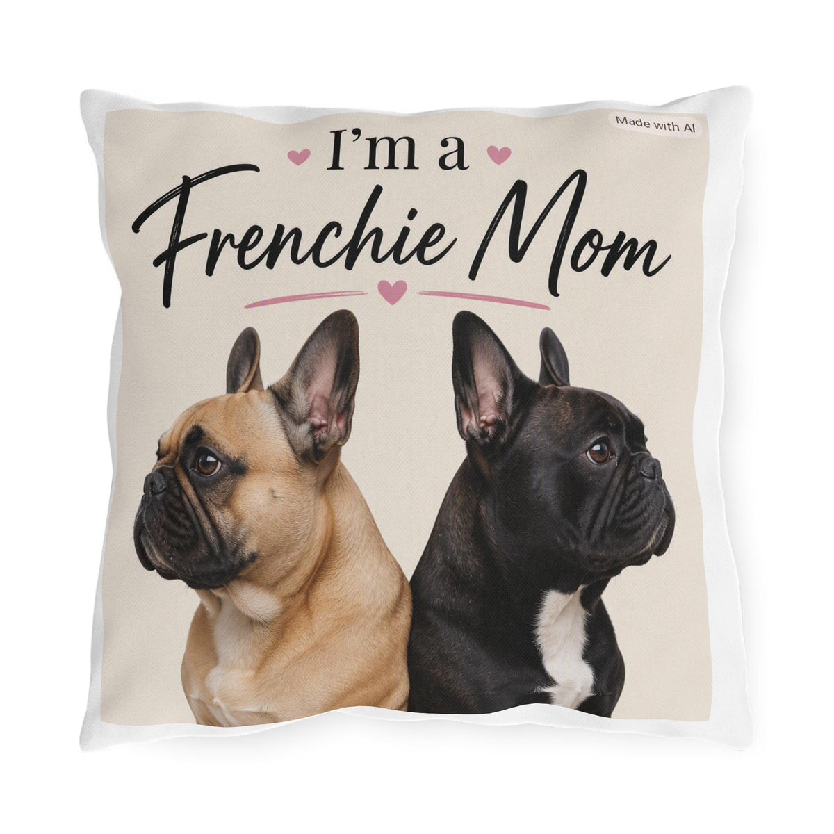 Frenchie Mom Outdoor Pillow | French Bulldog Dog Lover Gift (UV Resistant)