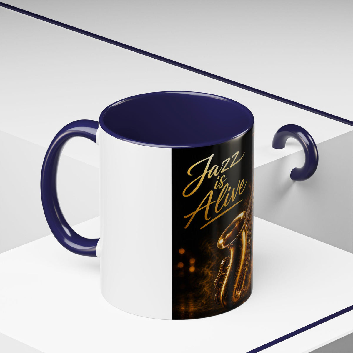 Jazz Is Alive saxophone mug | Accent coffee mug 11oz 15oz