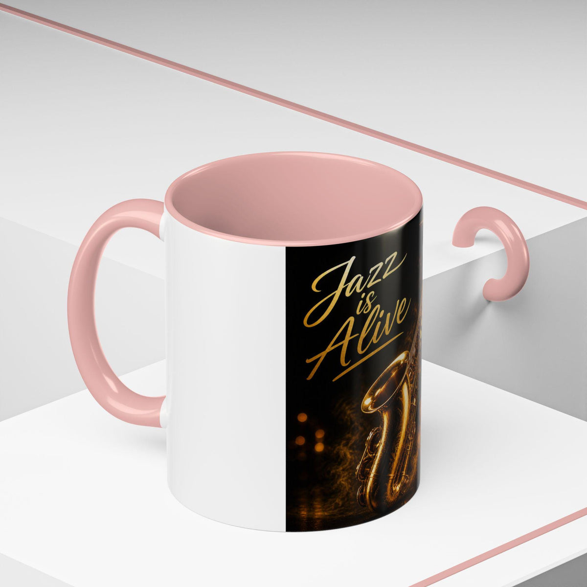 Jazz Is Alive saxophone mug | Accent coffee mug 11oz 15oz