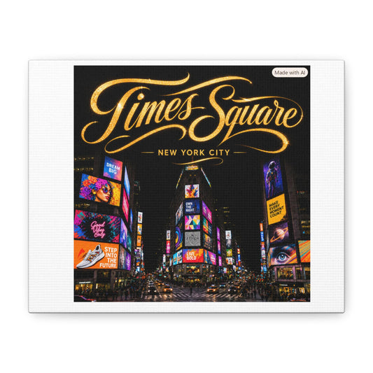 Times Square Night Skyline Canvas | New York City Matte Stretched