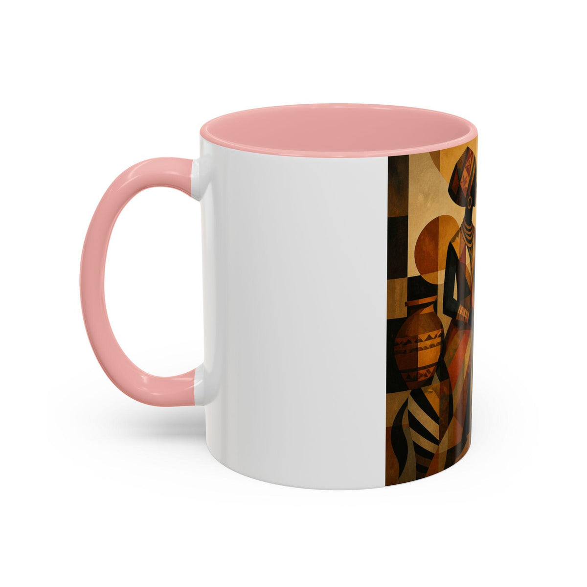 African Safari Zebra and Woman Mug | Accent Coffee Mug 11oz 15oz
