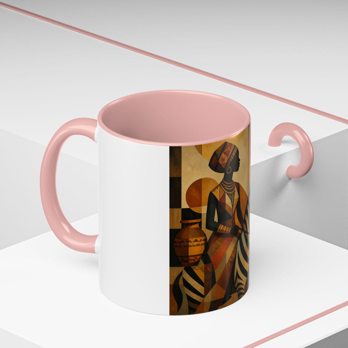 African Safari Zebra and Woman Mug | Accent Coffee Mug 11oz 15oz
