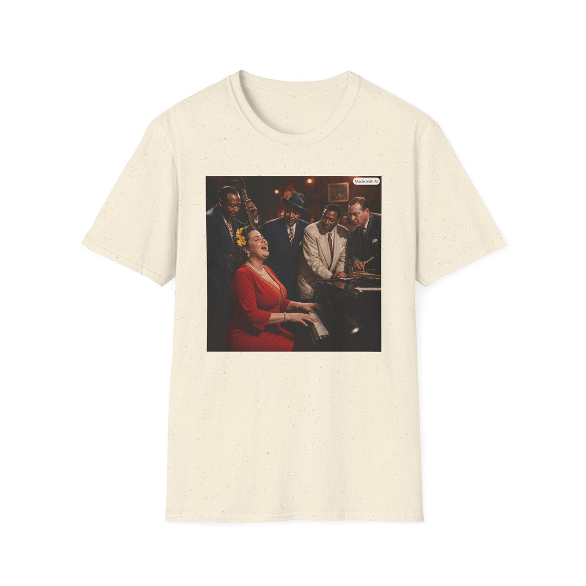Vintage Jazz Club Scene T-Shirt | Singing Pianist Band