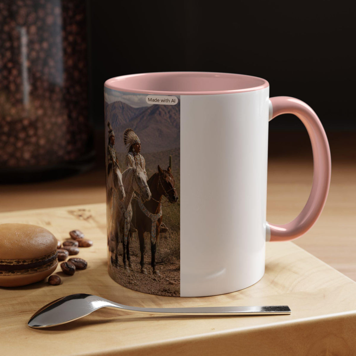 Native American Horse Riders Coffee Mug | Southwestern Desert Scene