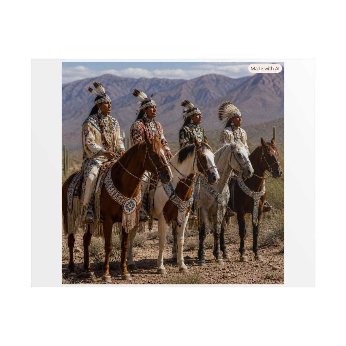 Native American Horse Riders Poster | Unframed Poster