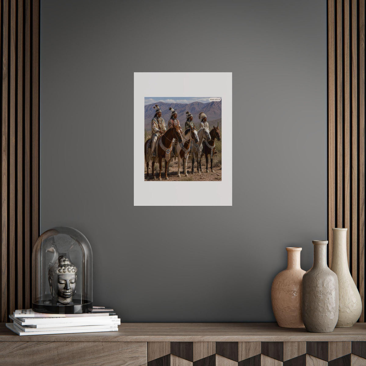 Native American Horse Riders Poster | Unframed Poster