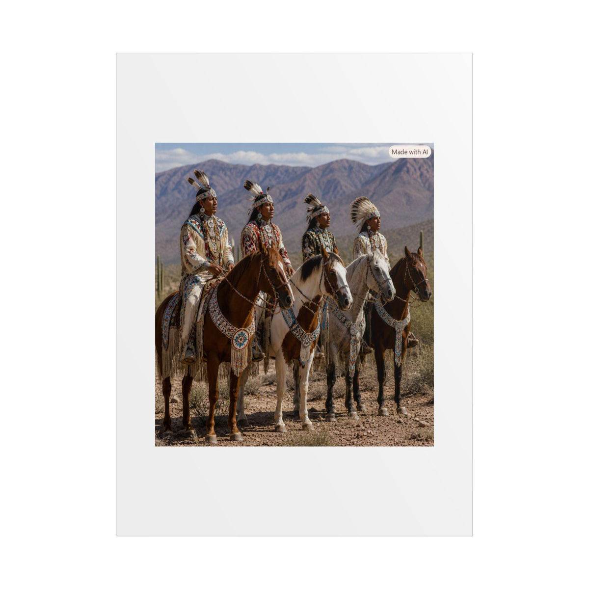 Native American Horse Riders Poster | Unframed Poster