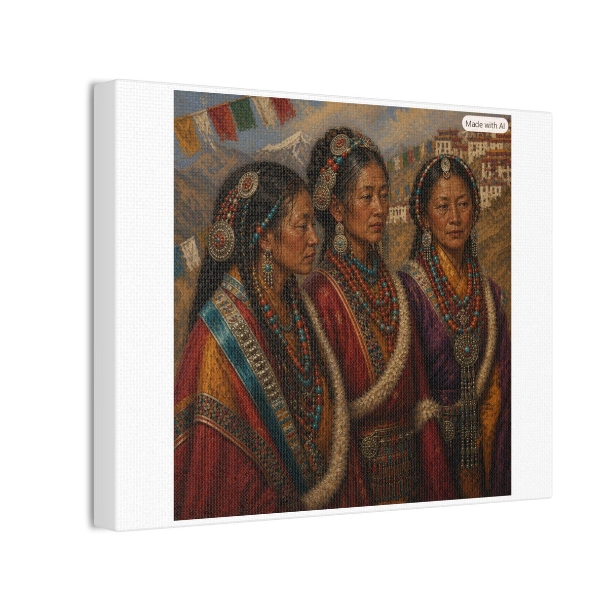 Tibetan Women Portrait Canvas Stretched | 0.75"