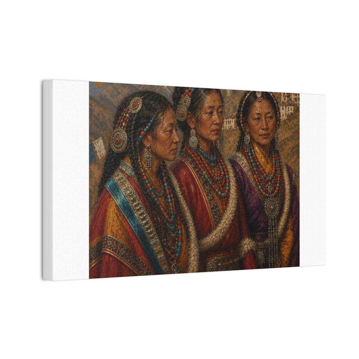 Tibetan Women Portrait Canvas Stretched | 0.75"