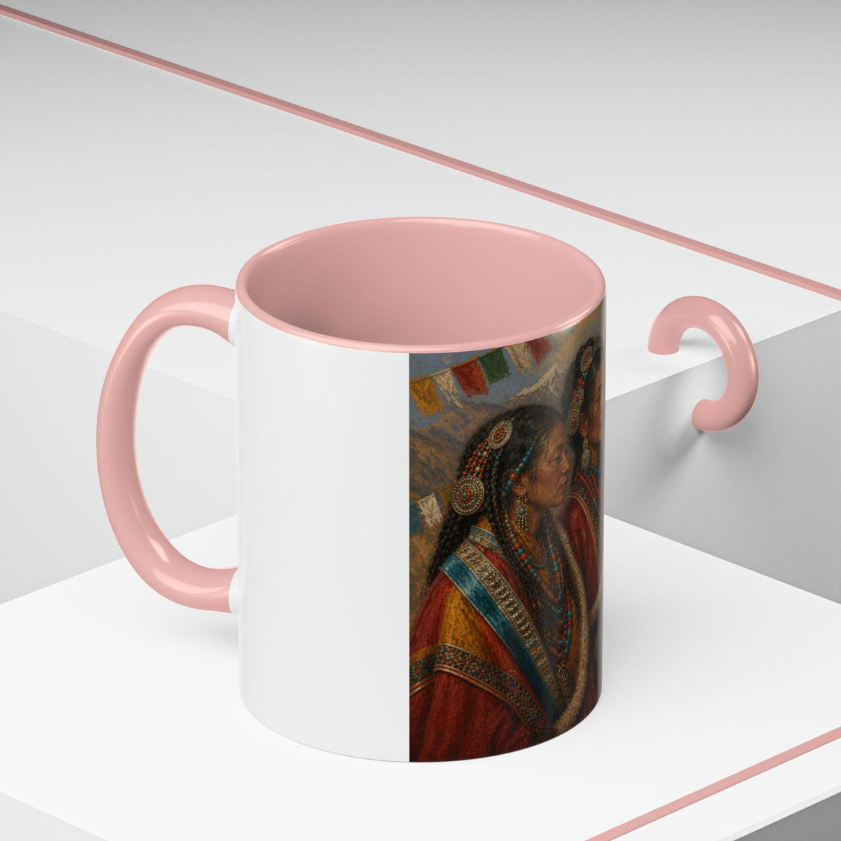Traditional Tibetan Women Portrait Mug | Accent Coffee Mug