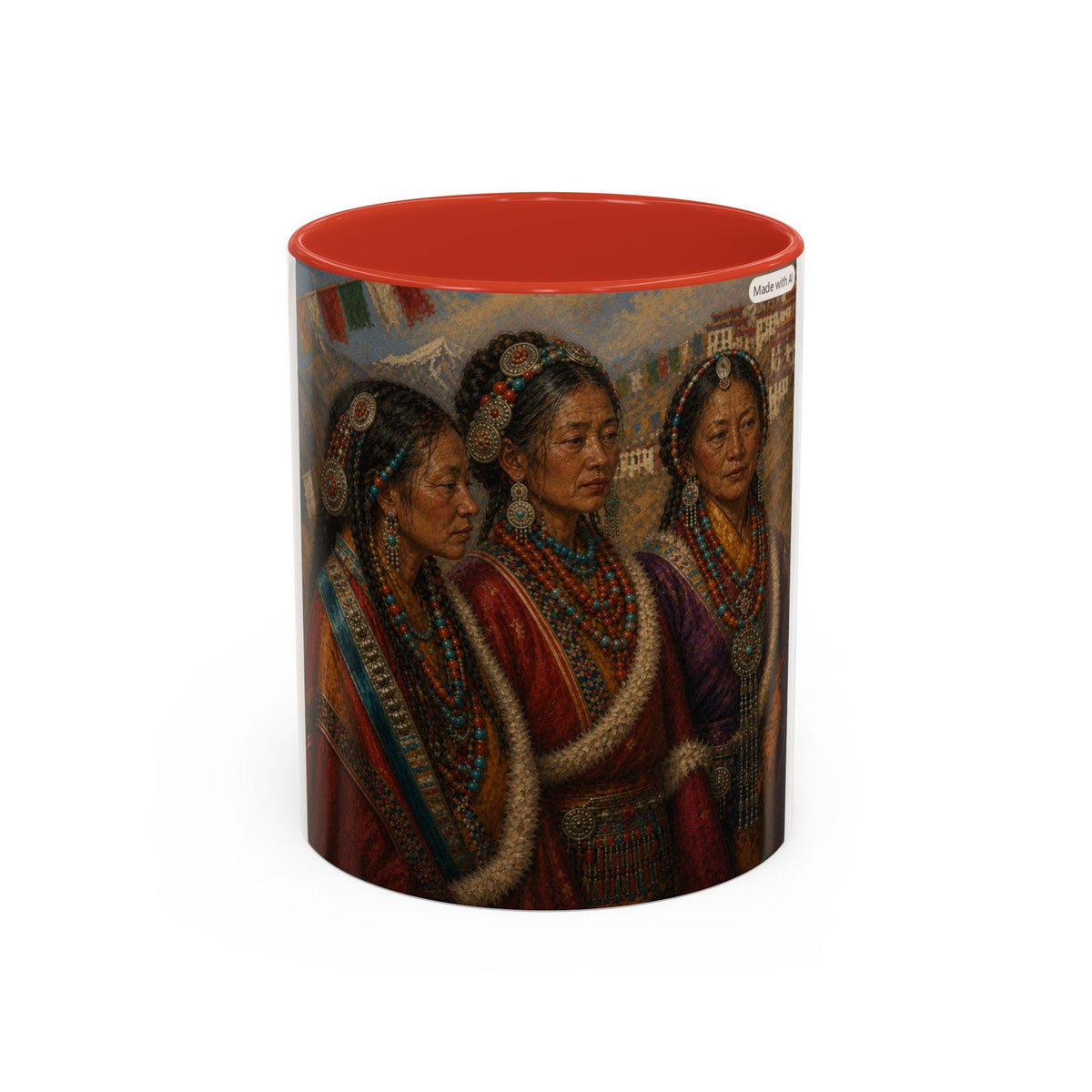 Traditional Tibetan Women Portrait Mug | Accent Coffee Mug