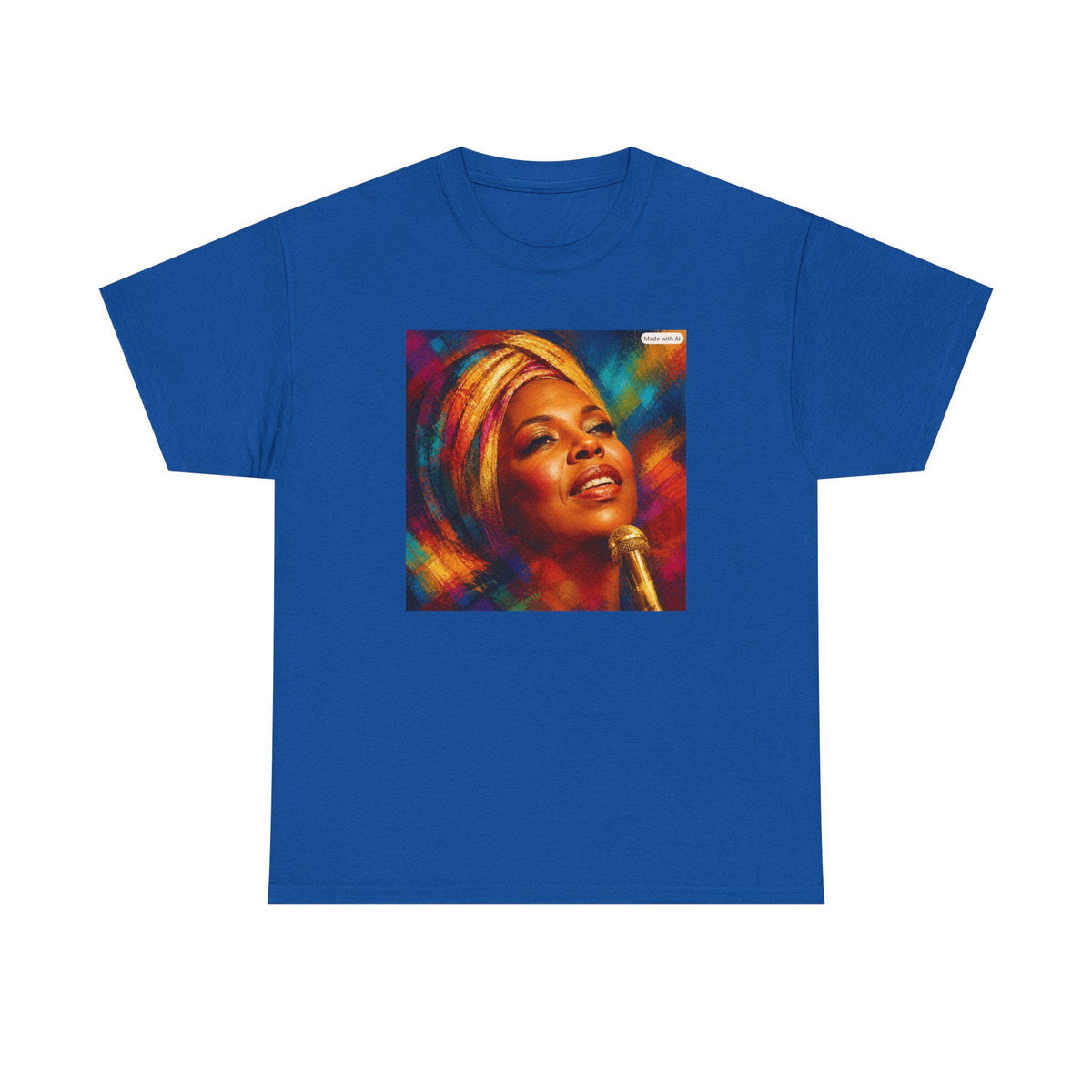 Soulful Singer Portrait Tee | Colorful Music Artwork, Retro Vibes