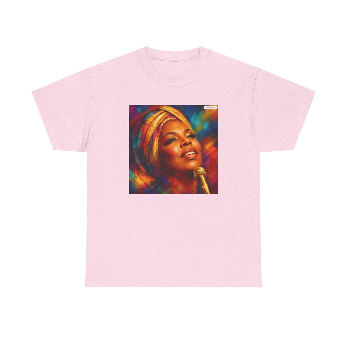 Soulful Singer Portrait Tee | Colorful Music Artwork, Retro Vibes