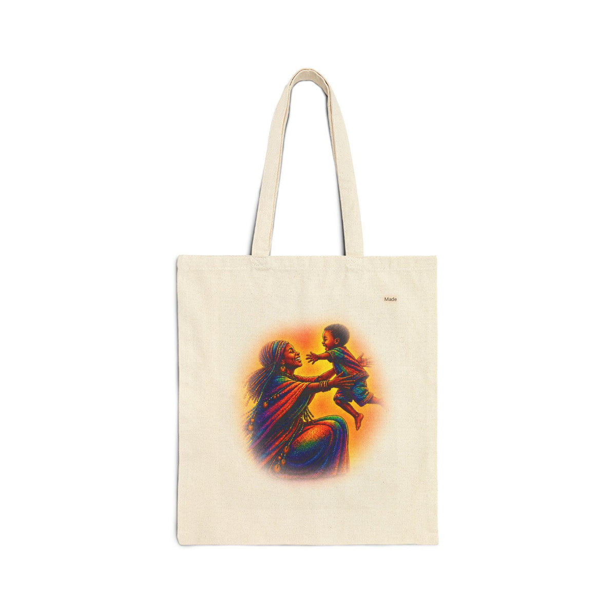 A Mother's Love Illustration Tote Bag | Colorful Retro Portrait