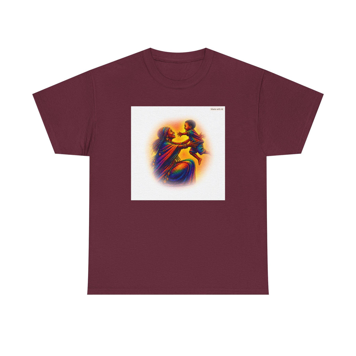 A Mother's Love Illustration Tee | Vintage Neon Art