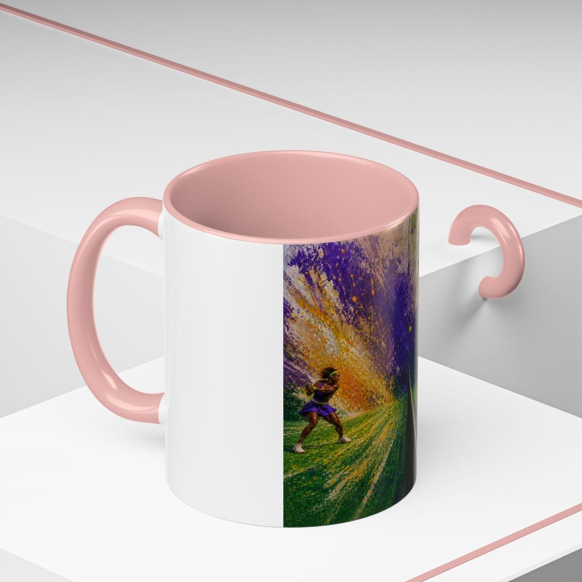 Colorful Abstract Tennis Art Mug | Accent Coffee Mug
