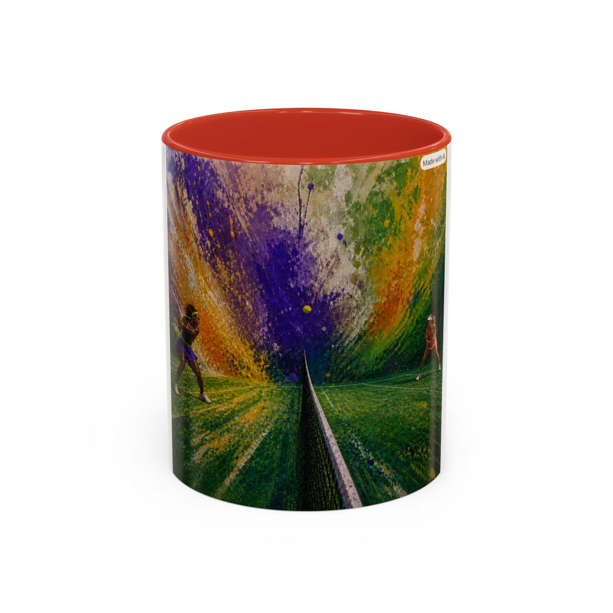 Colorful Abstract Tennis Art Mug | Accent Coffee Mug