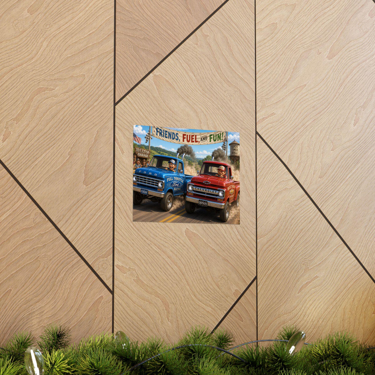 Friends Fuel and Fun vintage truck poster | Matte Horizontal Poster