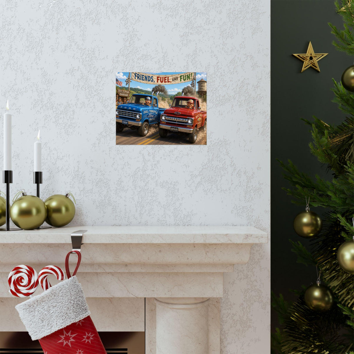Friends Fuel and Fun vintage truck poster | Matte Horizontal Poster