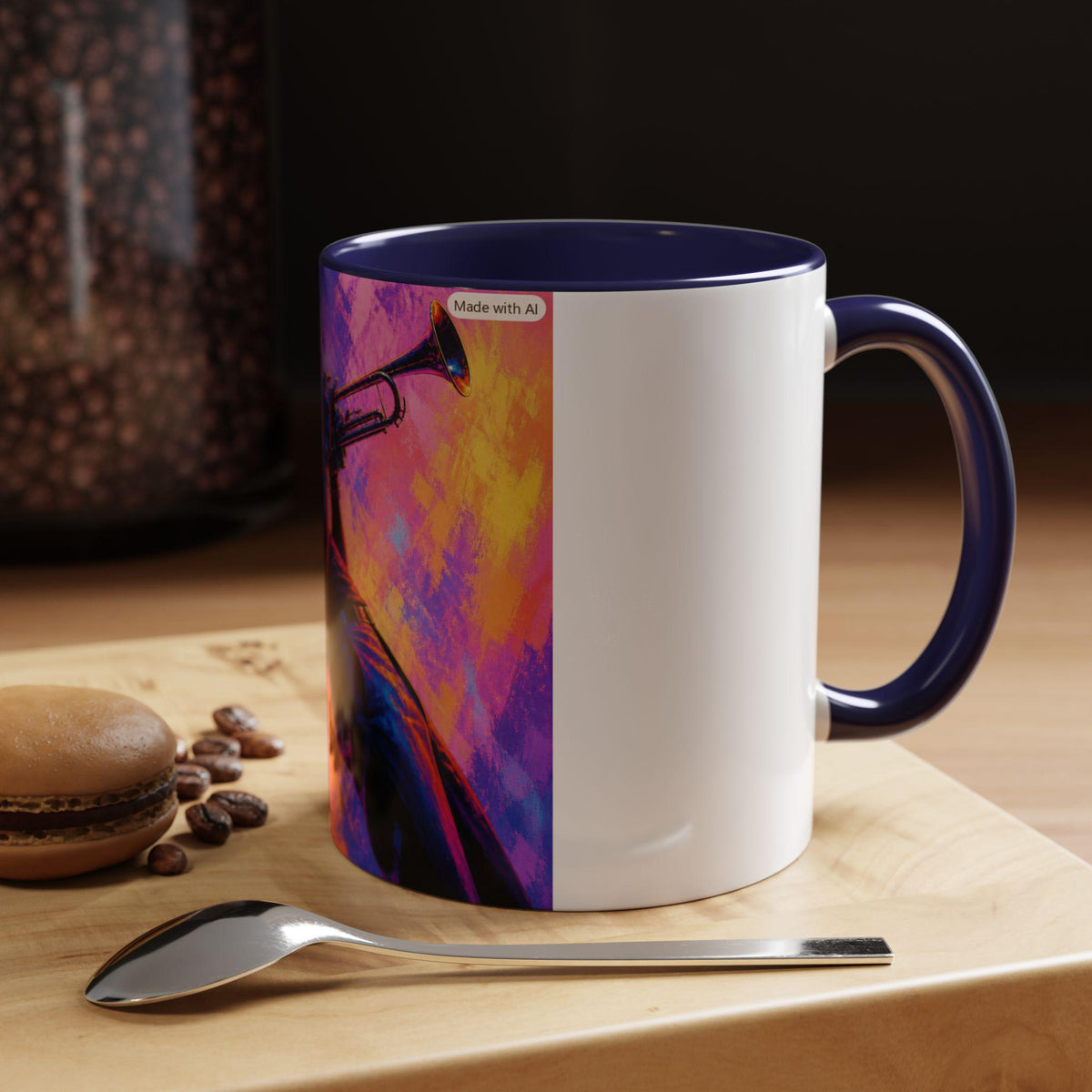 Colorful Jazz Trumpet Player Mug | Accent Coffee Mug