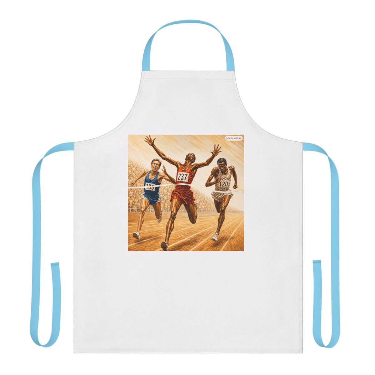 Track Race Finish Line Apron | Runner Illustration, Sports Theme
