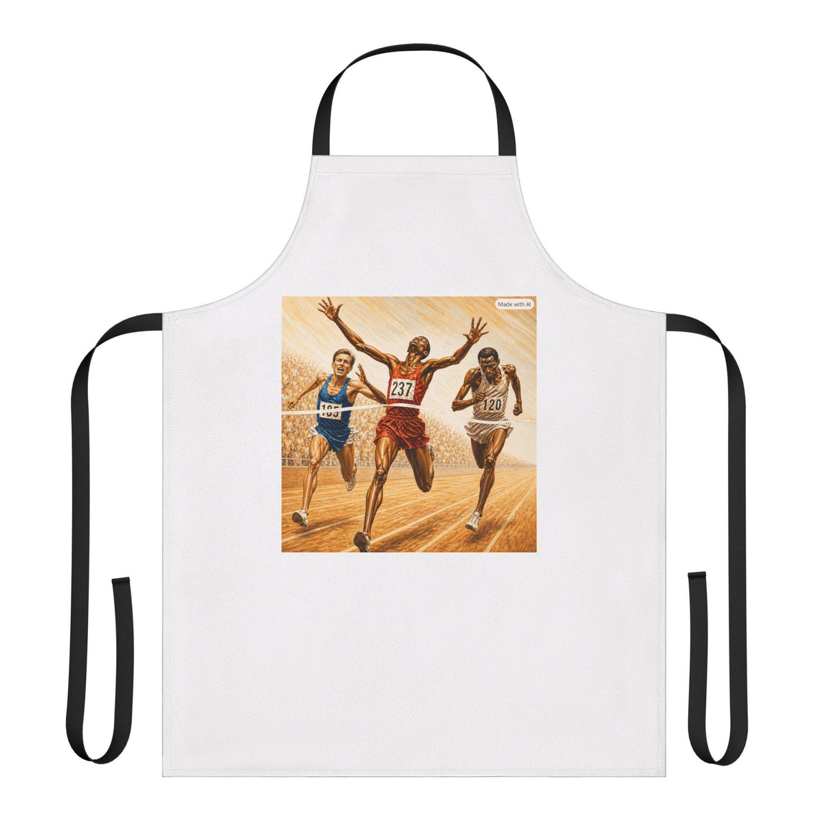 Track Race Finish Line Apron | Runner Illustration, Sports Theme