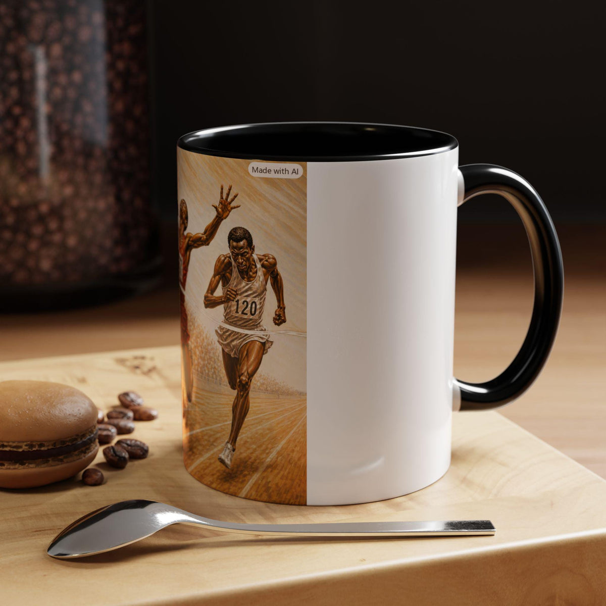 Track Race Finish Line Runner Mug | Coffee Cup, Athletic Marathon Design