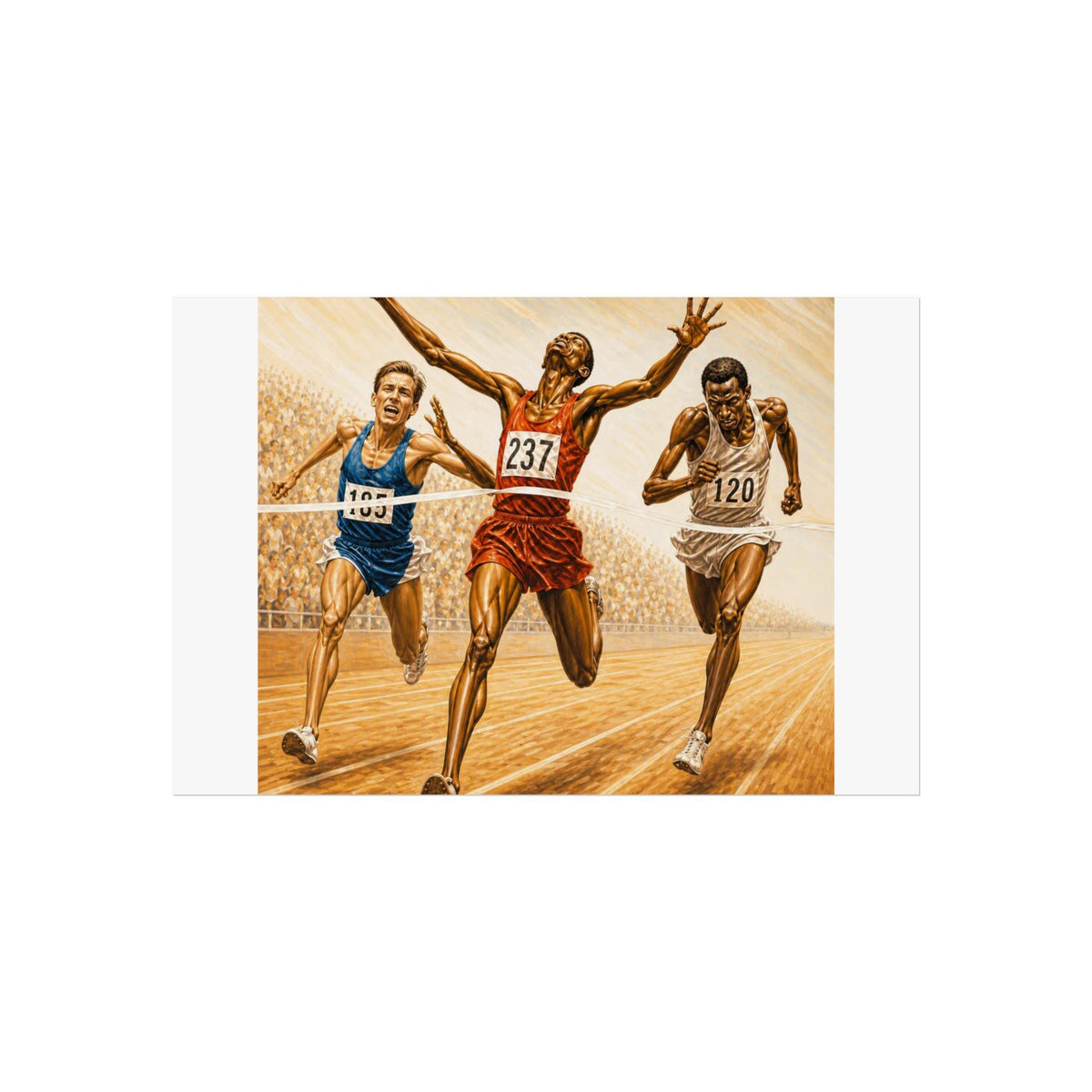 Victory Sprint Running Race Poster | Fine Art Track Athletes Print