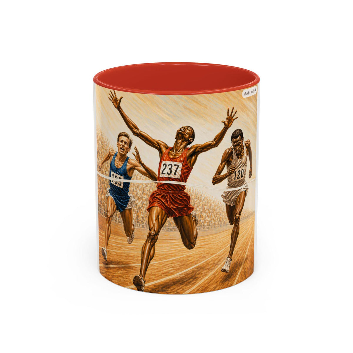 Track Race Finish Line Runner Mug | Coffee Cup, Athletic Marathon Design