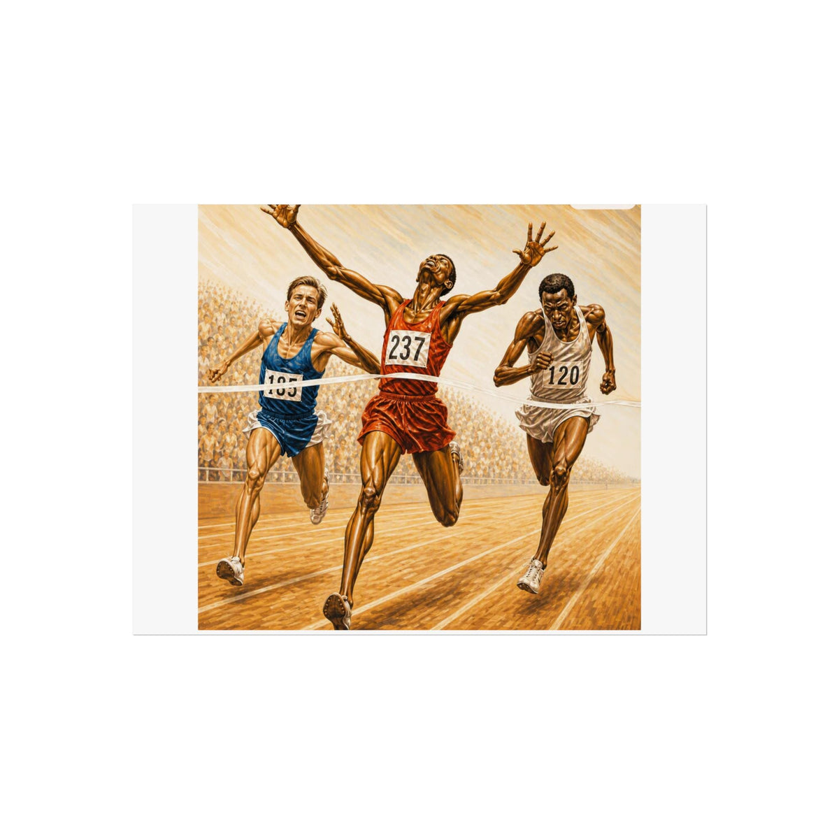 Victory Sprint Running Race Poster | Fine Art Track Athletes Print