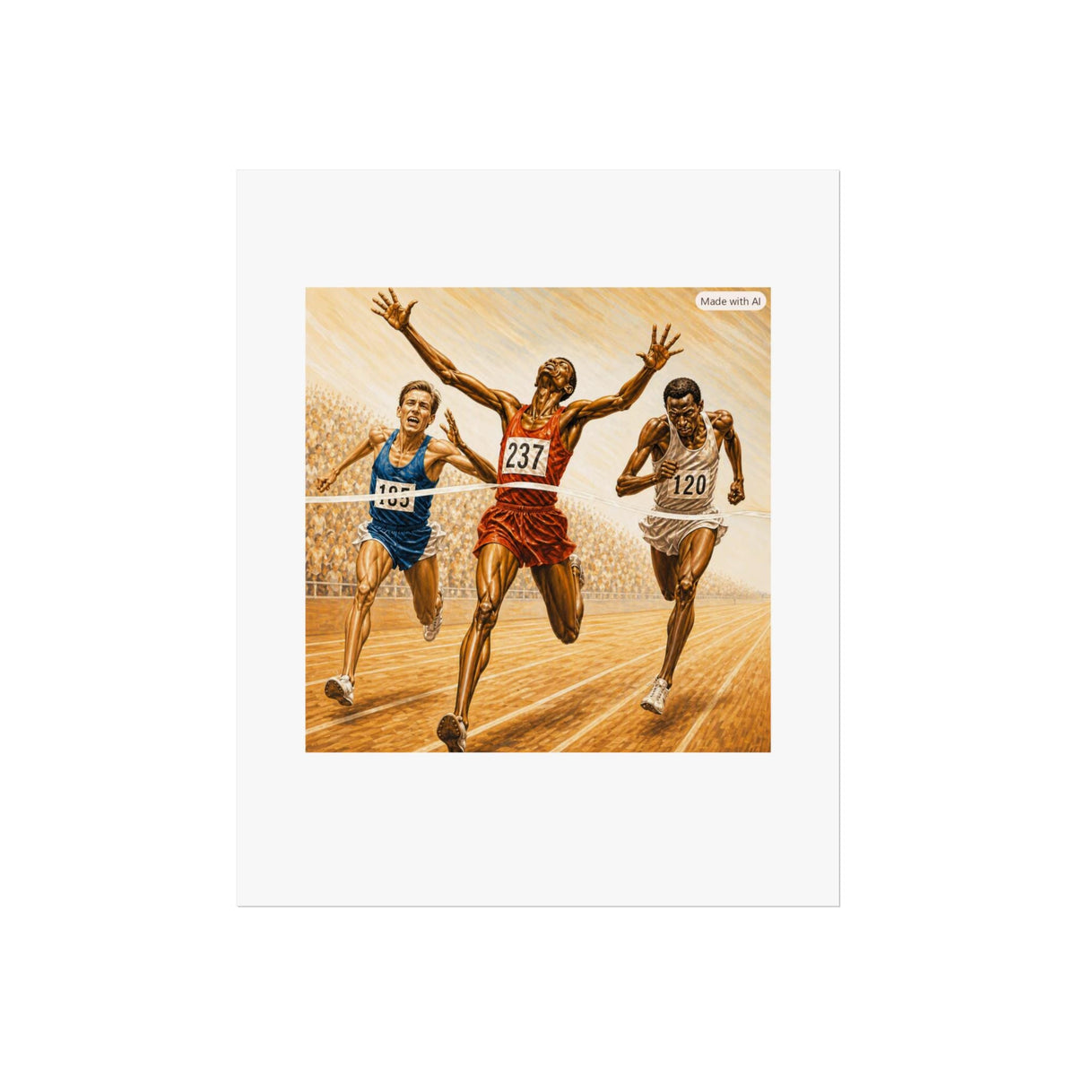 Victory Sprint Running Race Poster | Fine Art Track Athletes Print