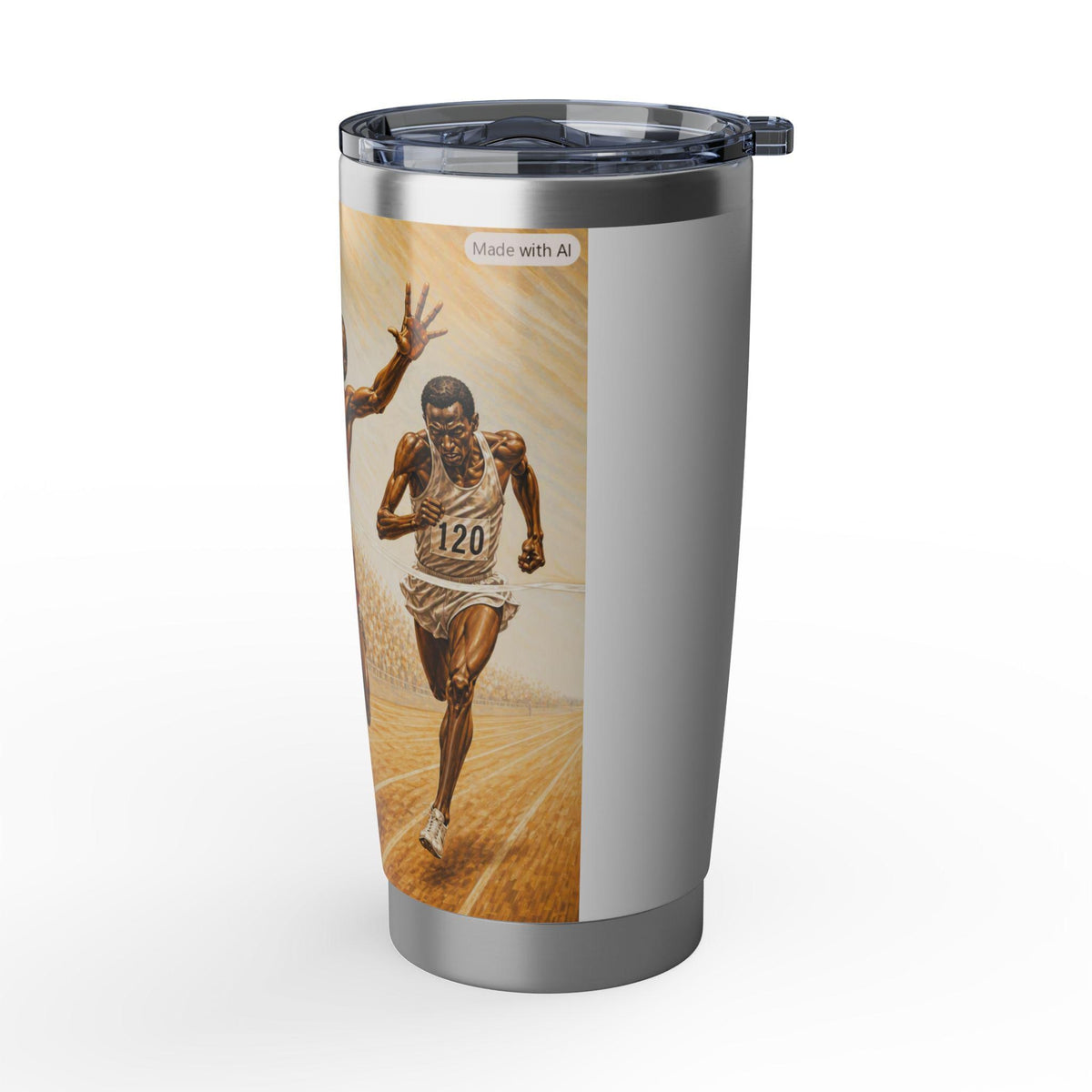 Vintage Track Runner Finish Line Tumbler | Marathon Racing Stainless Steel