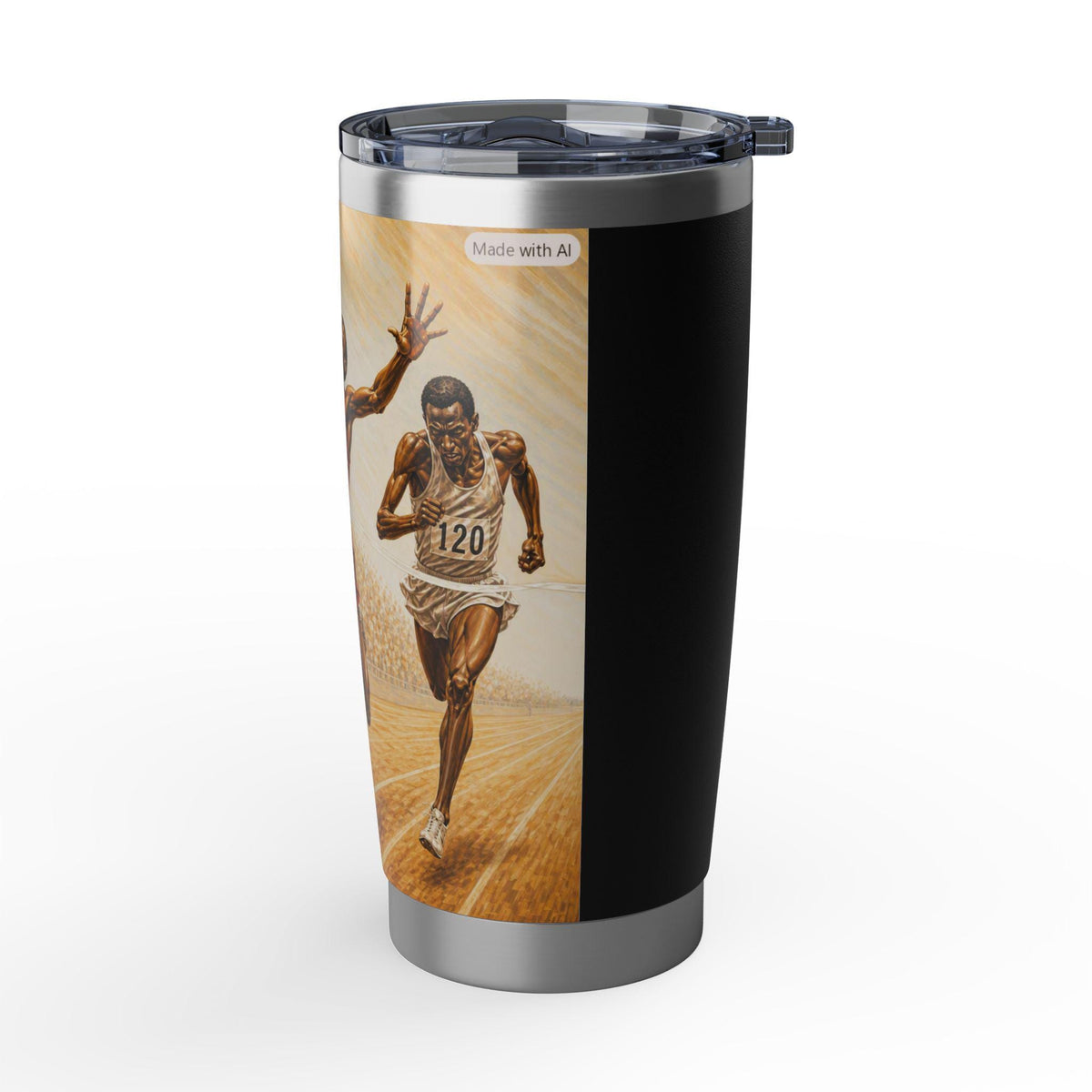 Vintage Track Runner Finish Line Tumbler | Marathon Racing Stainless Steel