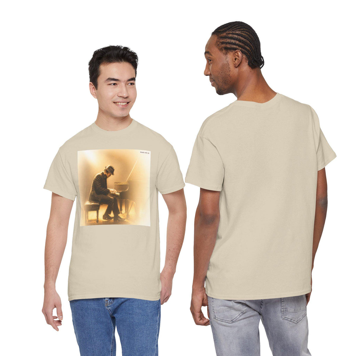 Pianist at Piano T-Shirt | Vintage Music Photo Tee, Musician Graphic Shirt