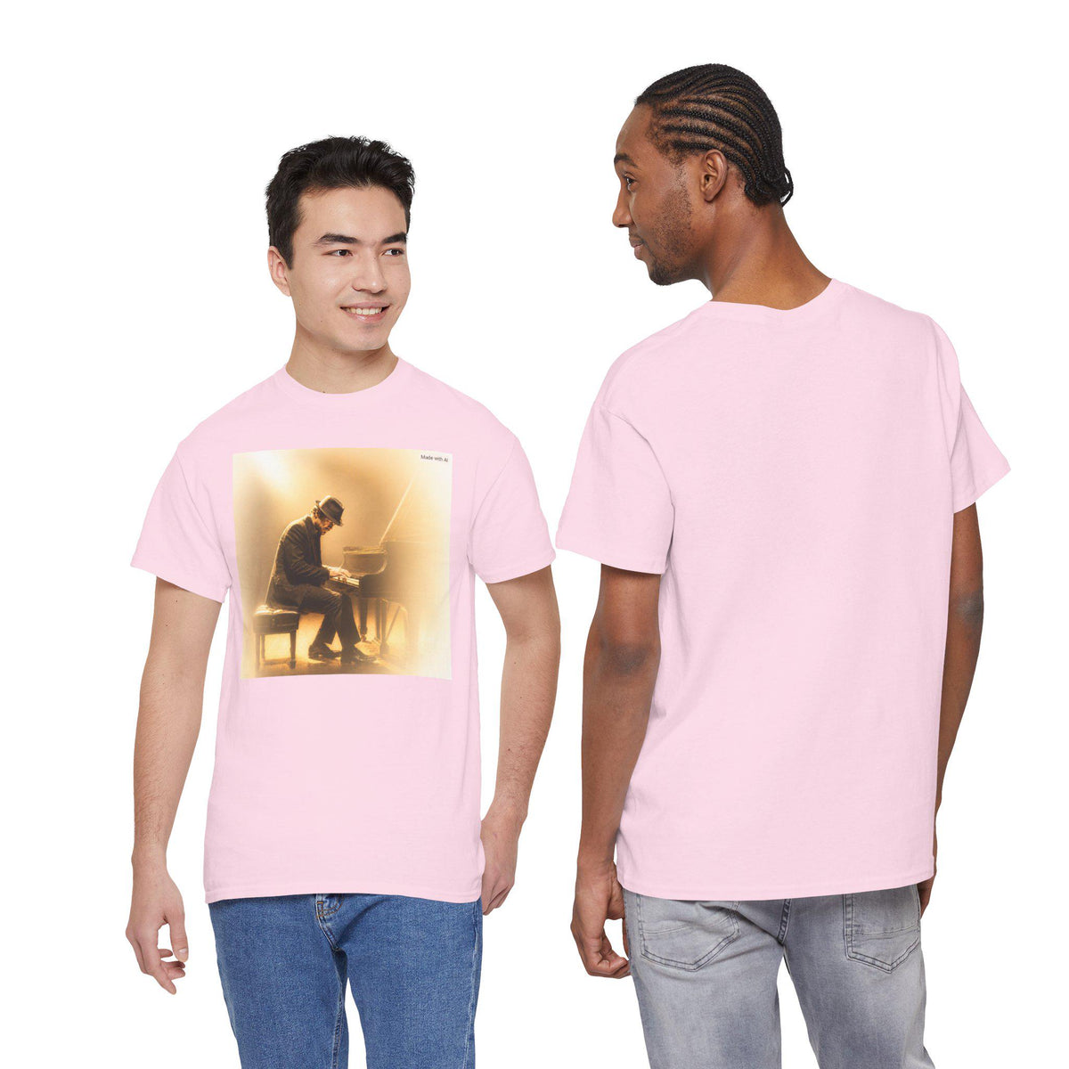 Pianist at Piano T-Shirt | Vintage Music Photo Tee, Musician Graphic Shirt