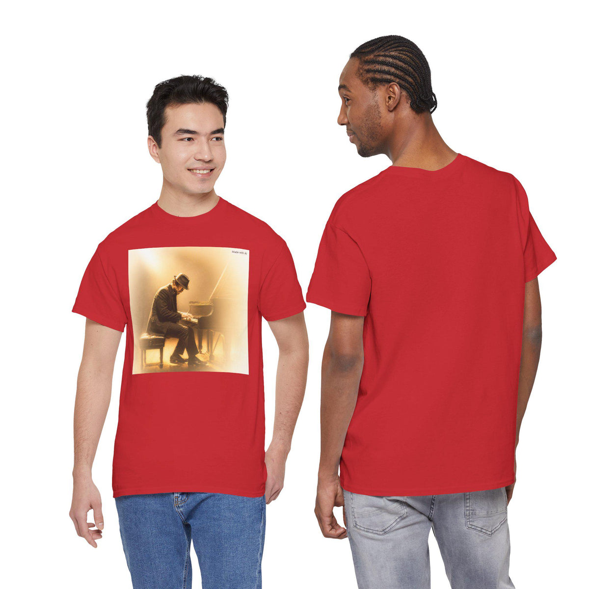 Pianist at Piano T-Shirt | Vintage Music Photo Tee, Musician Graphic Shirt